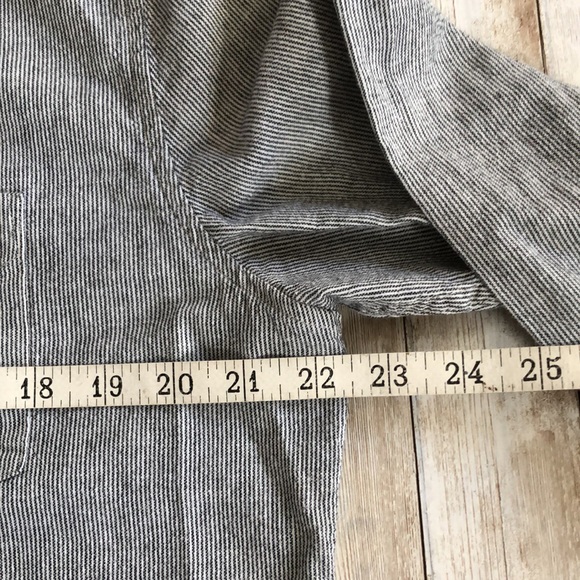 “Lucky Brand” men’s button front black/cream ticking stripe slim fit -sz L - Picture 6 of 14